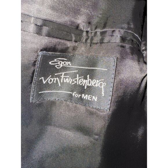 Vintage Egan Von Furstenberg Sz 38-40 R 100% Pure Silk Blazer Preppy Classic - Picture 3 of 13